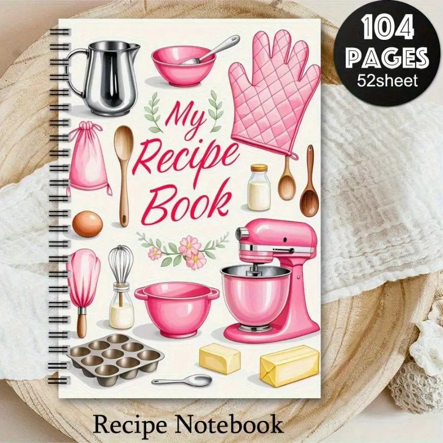 Spiral Blank Recipe Book Notebook | Personal Cooking Logbook for Recording Homemade Recipes & Baking