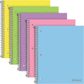 5-Pack College Ruled Spiral Notebooks, 100 Sheets Each, Pastel Colors, Durable Plastic Covers, 9x11 Inches