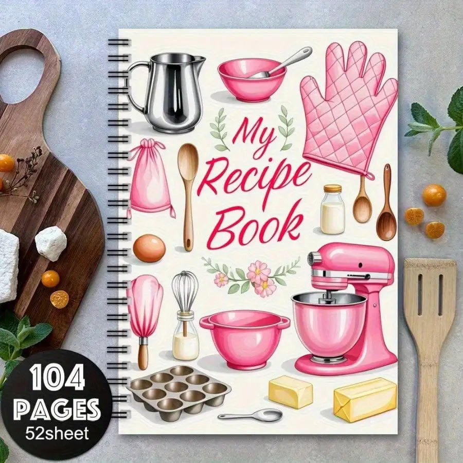 Spiral Blank Recipe Book Notebook | Personal Cooking Logbook for Recording Homemade Recipes & Baking