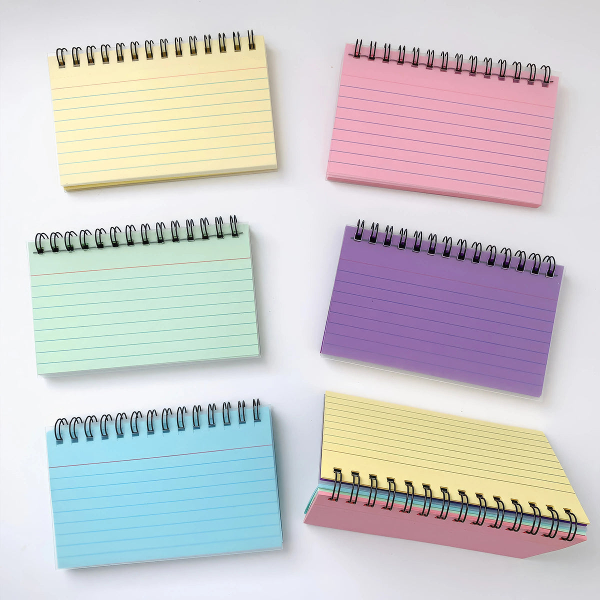 Small Colorful Spiral Notebooks Compact Notepad for School Home Office Stationery Writing Work